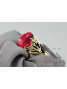 Ring Vintage craft Ruby 8K žluté zlato vrc029x-rb Art Deco